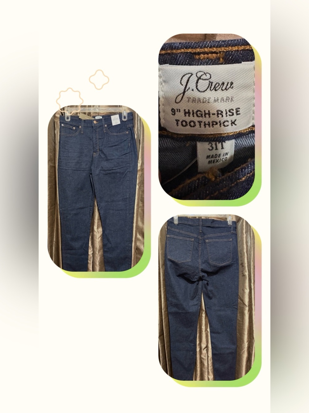 J. Crew Slim Straight Jeans in Dark Blue Denim #1928